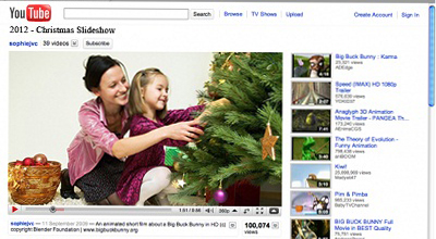 Share Christmas Slideshow on Youtube
